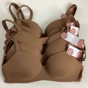 Cacique Polyamide No Wire Lightly Lined T-Shirt Bra Solid Brown 32B 32C 34A NWT